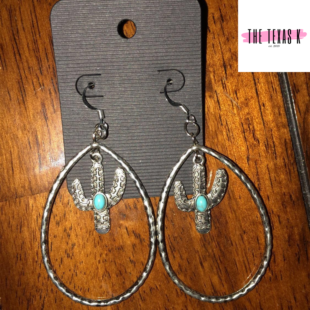 Teardrop Cactus Earrings