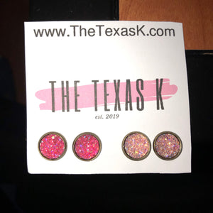 Breast Cancer Awareness Druzy Studs