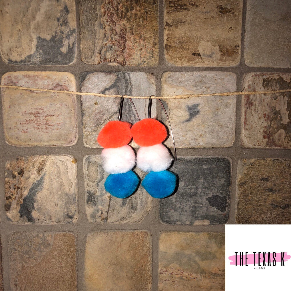 Astros Pom Pom Earrings