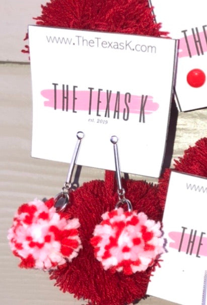 Sweetheart Pom Pom Earrings